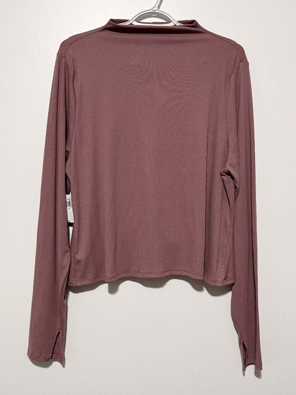 Old Navy Womens Ultralite Mock Neck Ribbed Top 2X Purple Soft Girl Balletcore